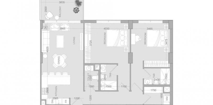 阿联酋 Dubai Jumeirah Village Circle 公寓 2 卧, 100.94 平方米 , 编号 586024