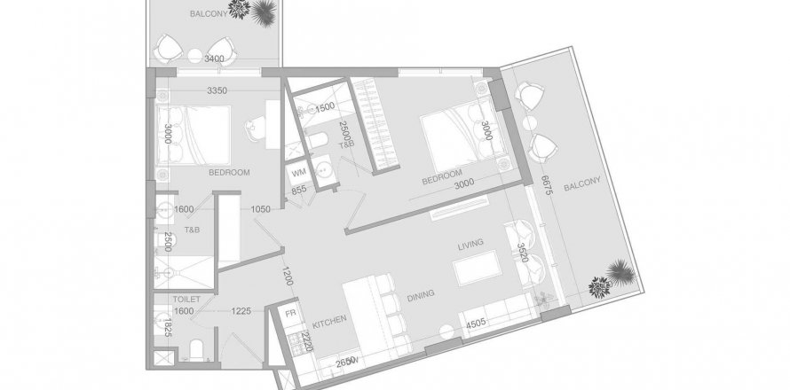 Apartament në Ir1dian Park 2 në Jumeirah Village Circle, Dubai, Emiratet e Bashkuara Arabe 2 dhoma gjumi, 96.22 m2. № 586023