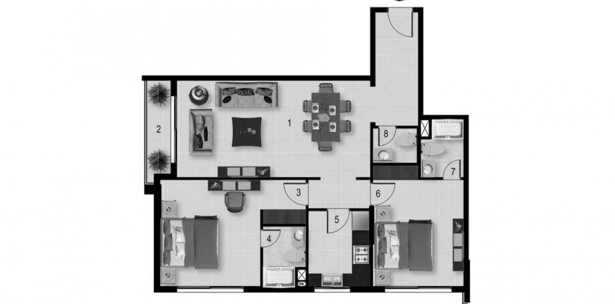 Dzīvoklis Maya 3 Dubai Landjā, AAE 2 istabas, 117.6 m2 Nr. 568821
