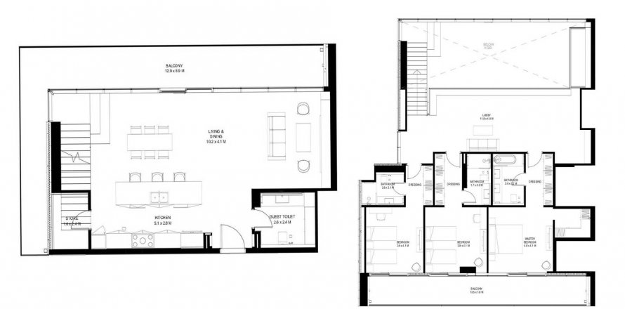 Dvoupatrový byt v IL TEATRO 2 v Aljada, Sharjah, SAE 3 ložnice, 341.05 m² Č.: 572944