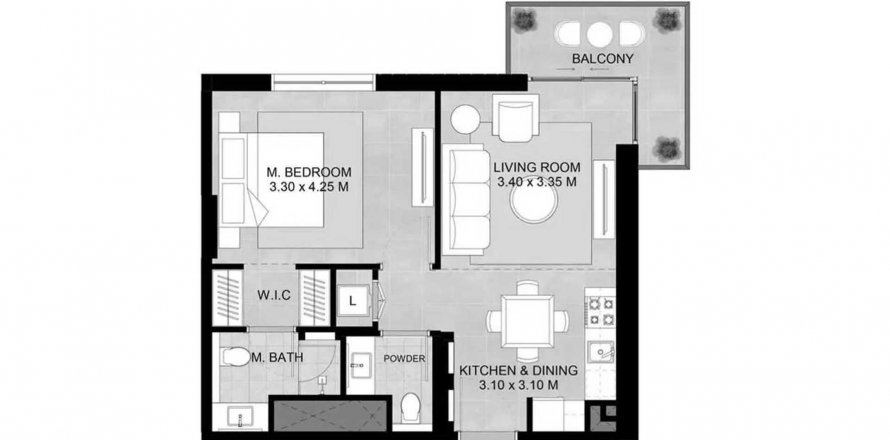 Apartment in Augusta in Town Square, Dubai, UAE 1 bedroom, 52.1 sq.m. № 590042