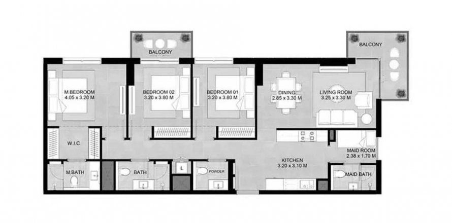 Town Square, Dubai, UAE의 아파트 침실 3개, 125제곱미터 번호 590044
