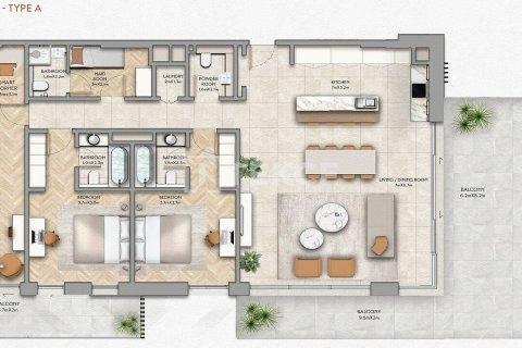 Byt na Yas Island, Abu Dhabi, SAE 3 ložnice, 205 m² Č.: 619513 - fotografie 19