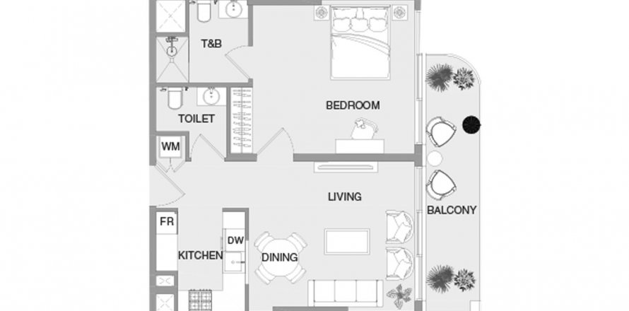 Korter asukohaga VERDAN1A 4 asukohaga Dubai Land, AÜE: 1 magamistoaga, 71.5 m² Nr 610693