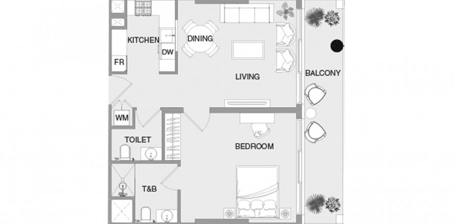 Korter asukohaga VERDAN1A 4 asukohaga Dubai Land, AÜE: 1 magamistoaga, 72.87 m² Nr 610694