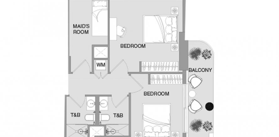 Apartment sa VERDAN1A 4 sa Dubai Land, UAE 2 silid-tulugan, 106.82 sq.m. № 610695