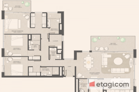 Byt v Mohammed Bin Rashid City, Dubai, SAE 3 ložnice, 204.4 m² Č.: 585742 - fotografie 10