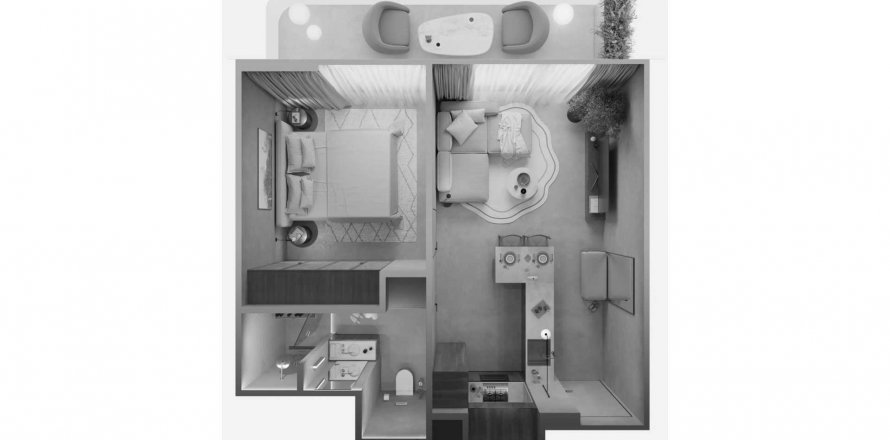 Byt v OAK YARD v Jumeirah Village Circle, Dubai, SAE 1 ložnice, 60.54 m² Č.: 489314