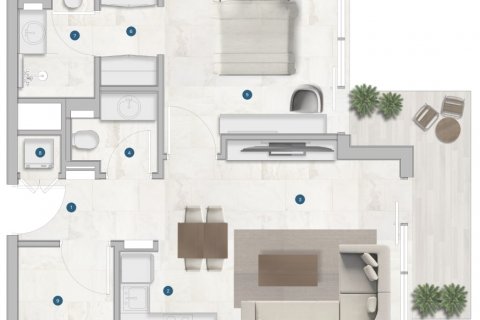 Byt v Sola Residences v Jebel Ali, Dubai, SAE 1 ložnice, 98.55  m² Č.: 578238 - fotografie 2