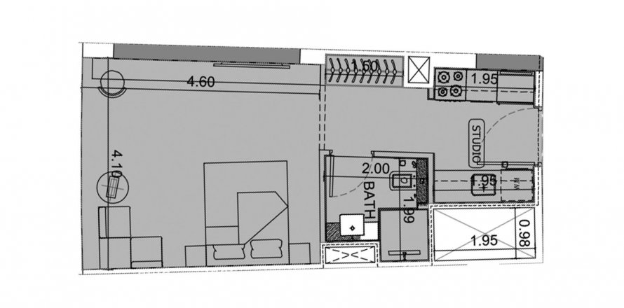 Korter asukohaga Binghatti Aquarise asukohaga Business Bay, Dubai, AÜE: 43.47 m² Nr 589105