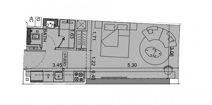 Apartmen di Binghatti Aquarise di Business Bay, Dubai, UAE 39.35 meter persegi № 589106